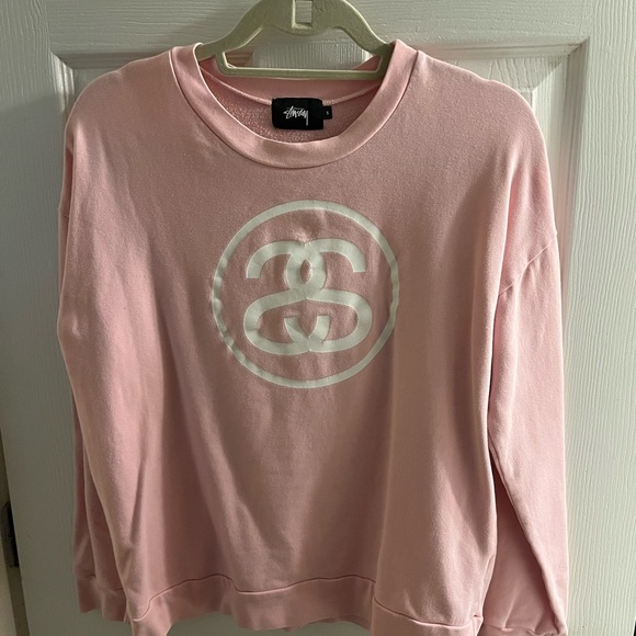 Stussy Light Pink Crewneck Sweatshirt s - Picture 1 of 5